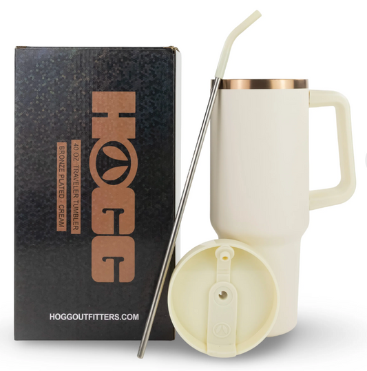 30oz HOGG Traveler Tumbler Ivory with Bronze Plating
