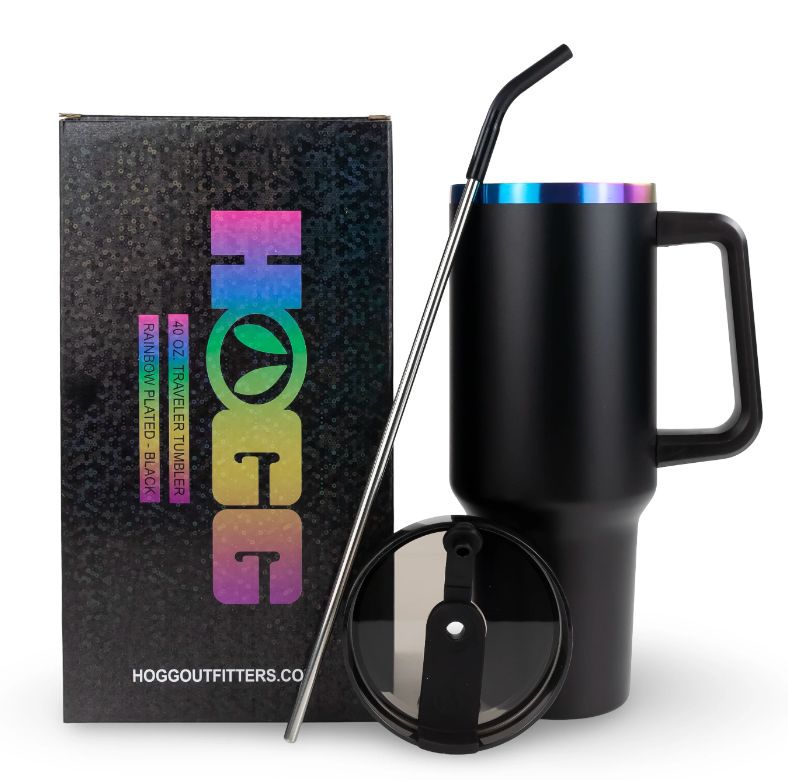 30oz Hogg Traveler Tumbler - Rainbow Plated (Black)