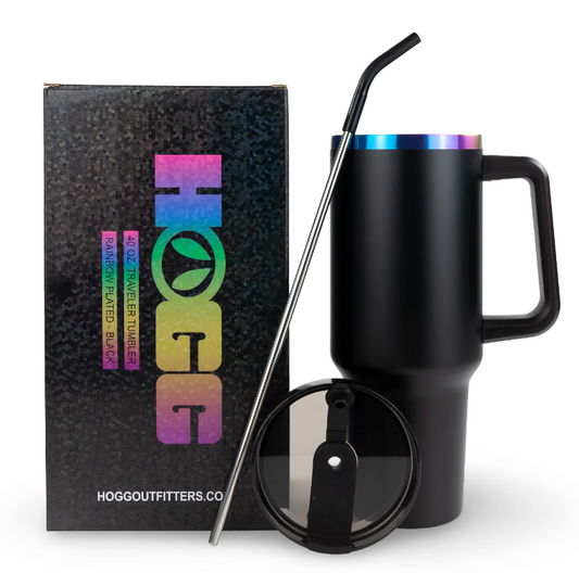 30oz Hogg Traveler Tumbler - Rainbow Plated (Black)