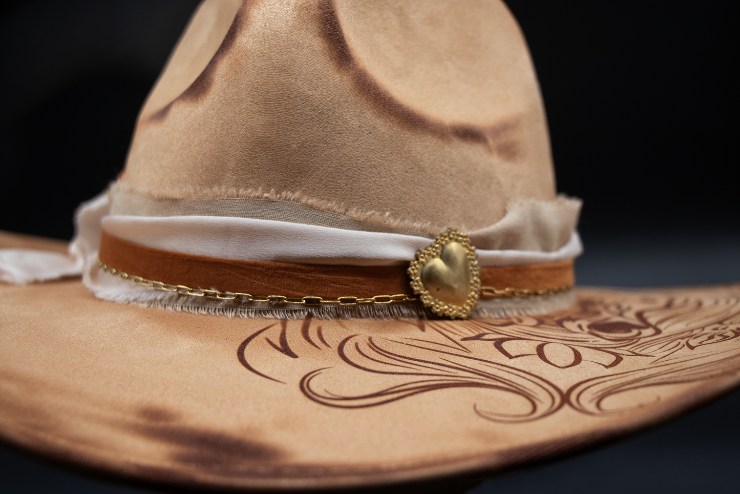 Altered Cowboy Engraved Horse Hat