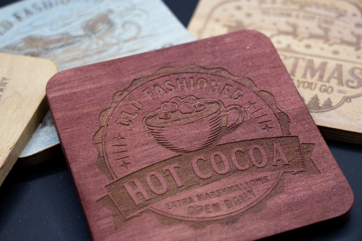 Christmas Wood Coasters - Sleigh Rides