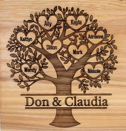 Family Tree 11"x15" Hickory Cutting Board