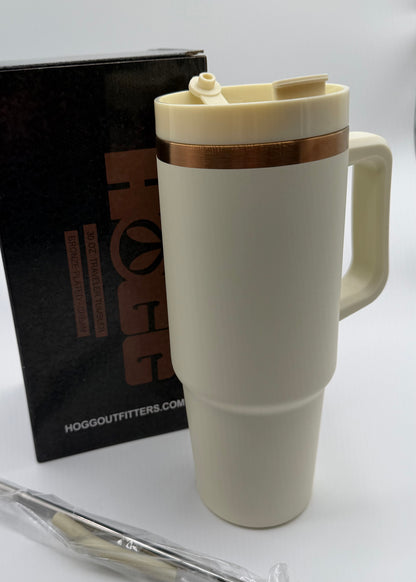 30oz HOGG Traveler Tumbler Ivory with Bronze Plating