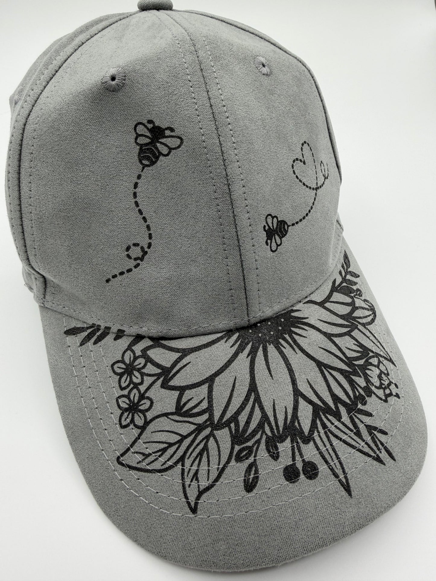 Sunflower & Bees Baseball Hat
