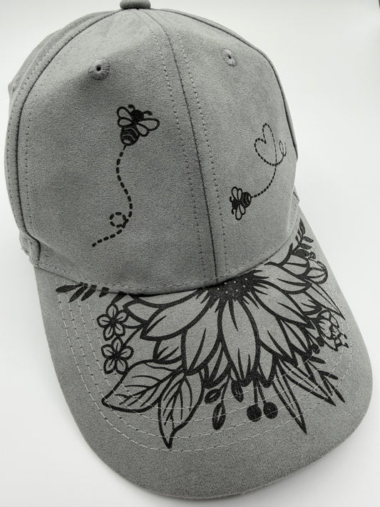 Sunflower & Bees Baseball Hat