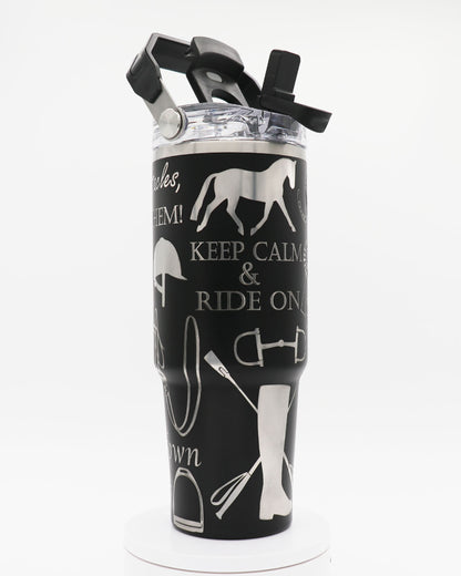 Keep Calm & Ride On 30oz Full Wrap Tumbler