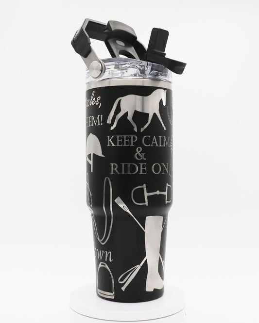 Keep Calm & Ride On 30oz Full Wrap Tumbler