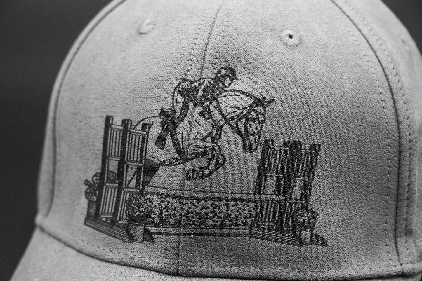 Personal Image Engraved Vegan Suede Hat - (Light Gray)