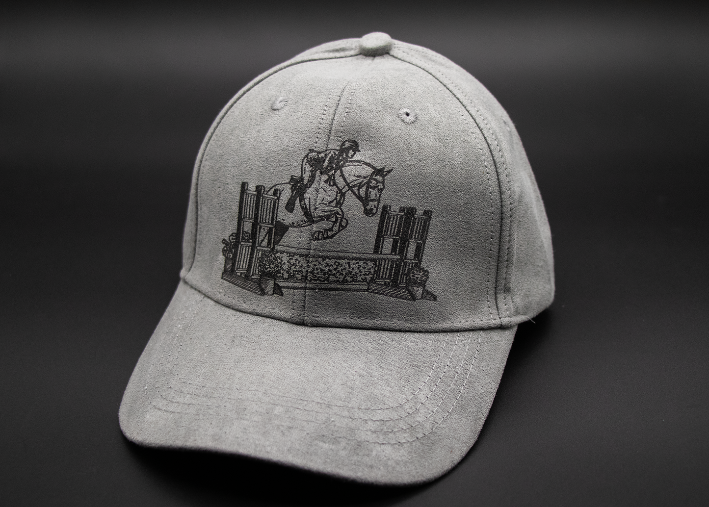 Personal Image Engraved Vegan Suede Hat - (Light Gray)