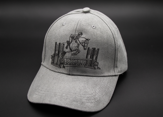 Personal Image Engraved Vegan Suede Hat - (Light Gray)