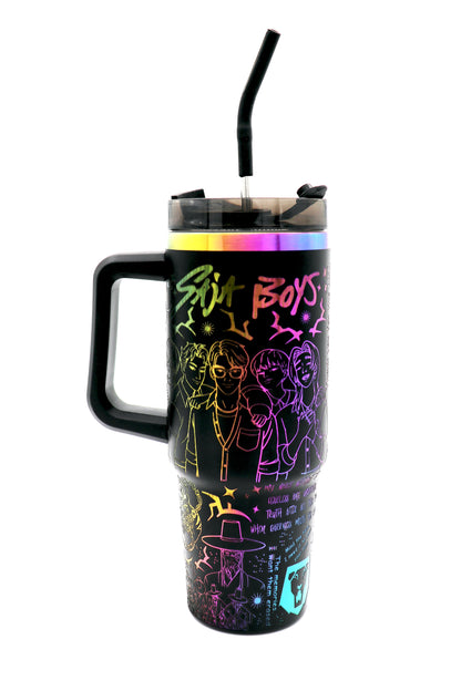 30oz Demon Hunters- Full Wrap Black with Rainbow Print