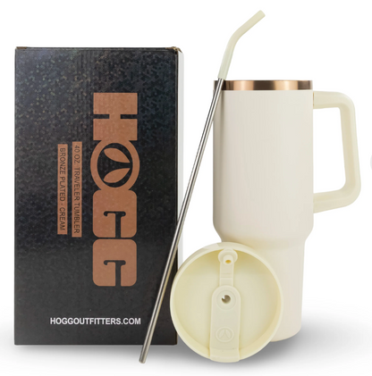 30oz HOGG Traveler Tumbler Ivory with Bronze Plating