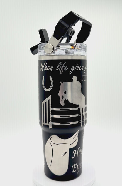 Keep Calm & Ride On 30oz Full Wrap Tumbler
