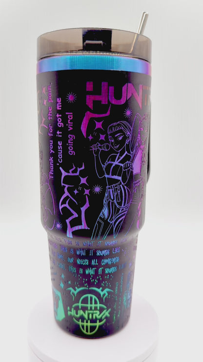 30oz Traveler Tumbler - Full Wrap Black with Rainbow Print
