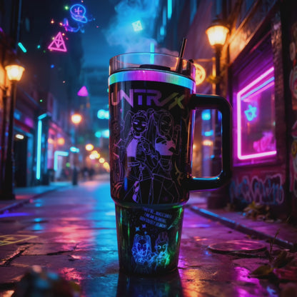 30oz Demon Hunters- Full Wrap Black with Rainbow Print